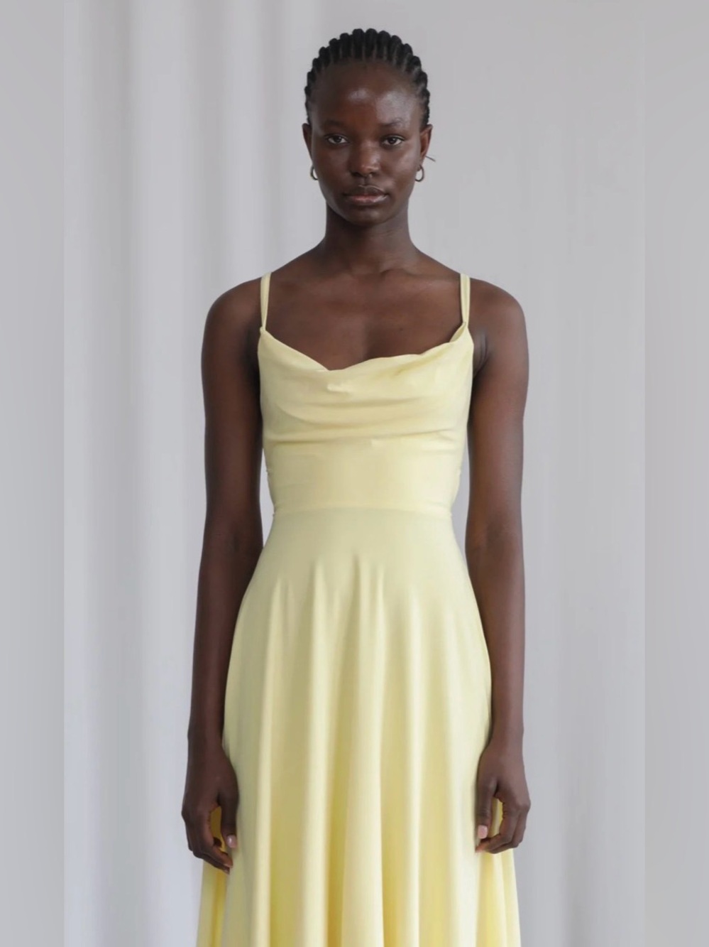 Aym Lulah Drape Maxi Dress with Built-in Bra XL / Pastel Yellow